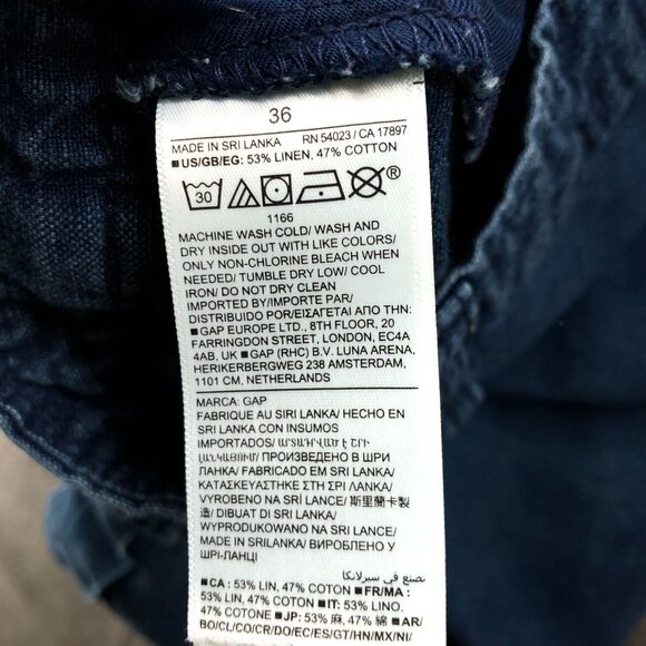 Gap Cotton Linen Cargo Shorts Mens 36 Blue Indigo Relaxed 8'' Inseam - Picture 8 of 9